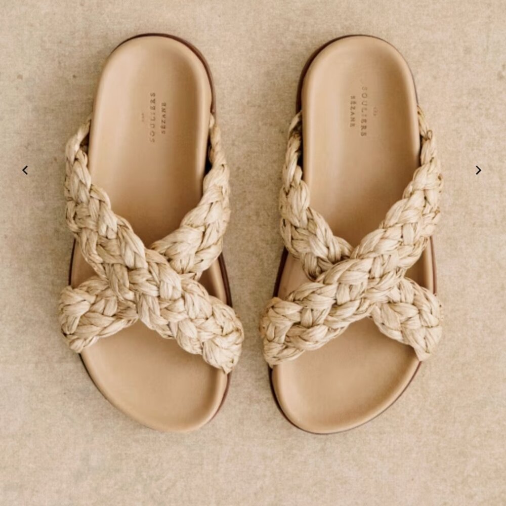 Eden Low Mules  Raffia Textile